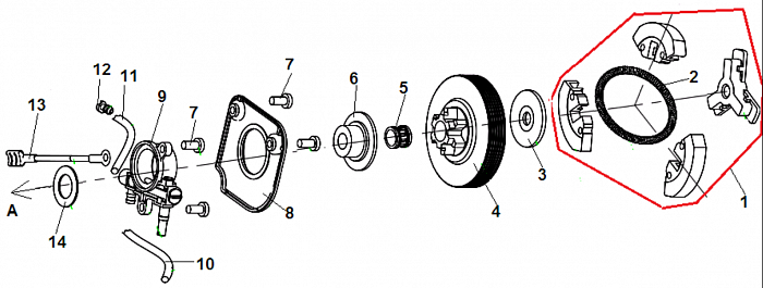 3 СЦЕПЛЕНИЕ - ЗВЕЗДОЧКА - МАСЛОНАСОС БЕНЗОПИЛА CHAMPION 137-16