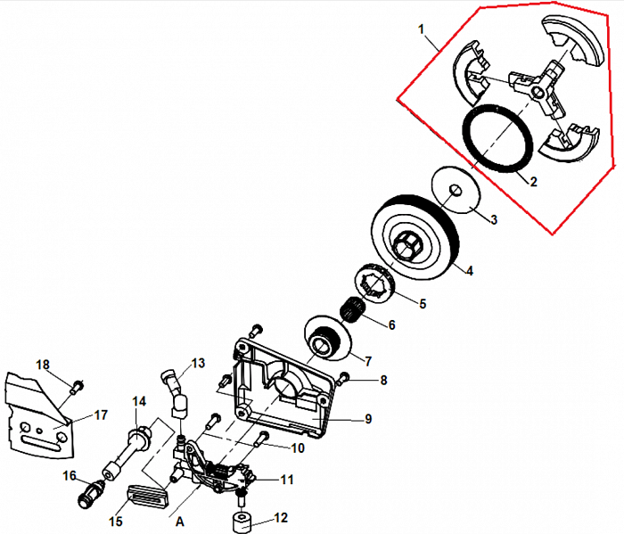 3 СЦЕПЛЕНИЕ - ЗВЕЗДОЧКА - МАСЛОНАСОС БЕНЗОПИЛА CHAMPION 250