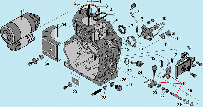4 ДЕТАЛИ ДИГАТЕЛЯ - БЛОК - СВЕЧА - ГЛОВКА - КЛАПАНА - ПРОКЛАДКИ ГЕНЕРАТОР CHAMPION DG6501E