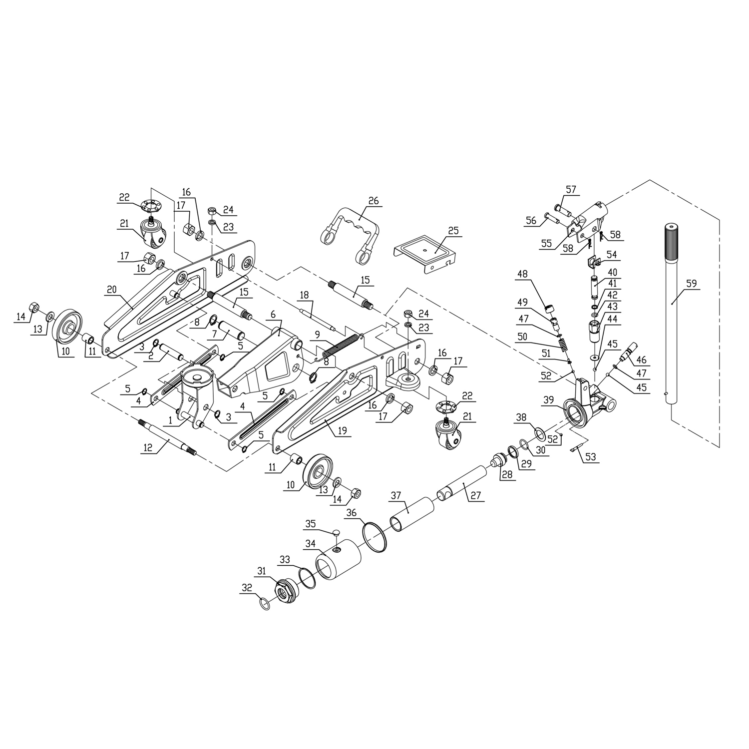 Домкраты подкатные гидравлические RED FORCE, 2 т, 125-320 мм 43152-2