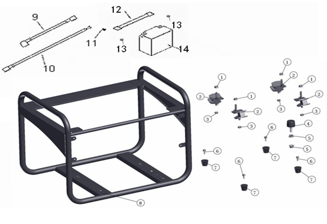 ЗАПЧАСТИ ДЛЯ ГЕНЕРАТОРА БЕНЗИНОВОГО ELITECH СГБ 6500Р (РАМА)