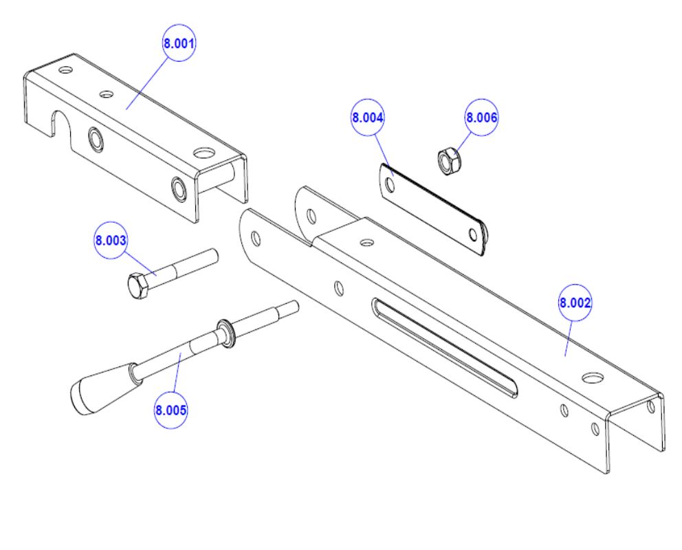 ЗАПЧАСТИ ДЛЯ КУЛЬТИВАТОРА БЕНЗИНОВОГО ELITECH КБ 3 (СТОЙКА РУКОЯТКИ)