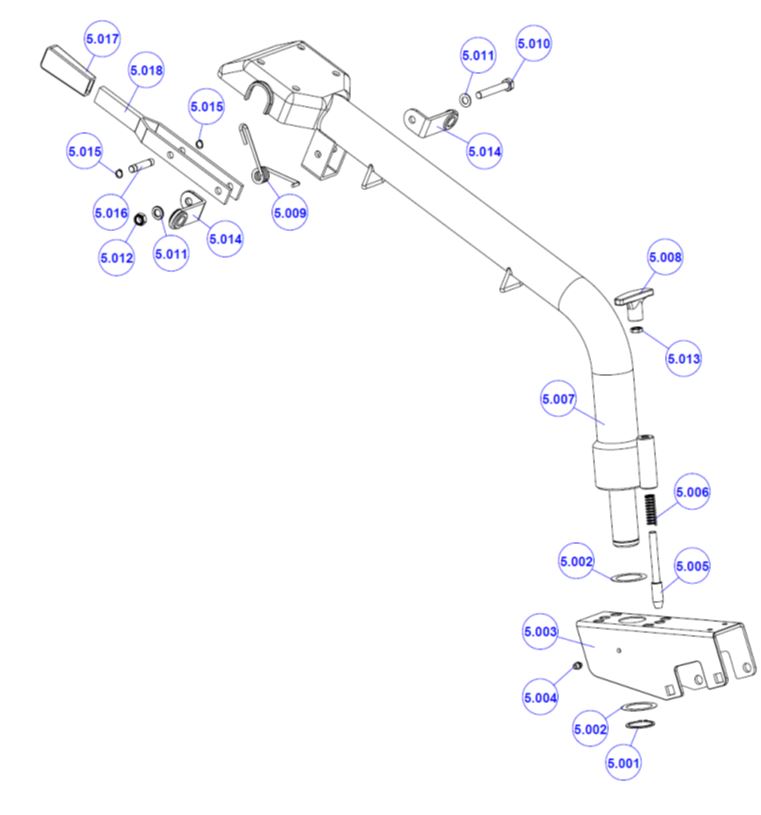 ЗАПЧАСТИ ДЛЯ МОТОБЛОКА БЕНЗИНОВОГО ELITECH КБ 360М (СТОЙКА РУКОЯТКИ)