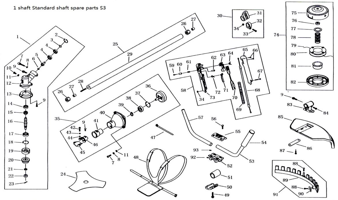 ЗАПЧАСТИ ДЛЯ ТРИММЕРА БЕНЗИНОВОГО ELITECH Т 52 (2016 ГОД) (ОБЩАЯ)