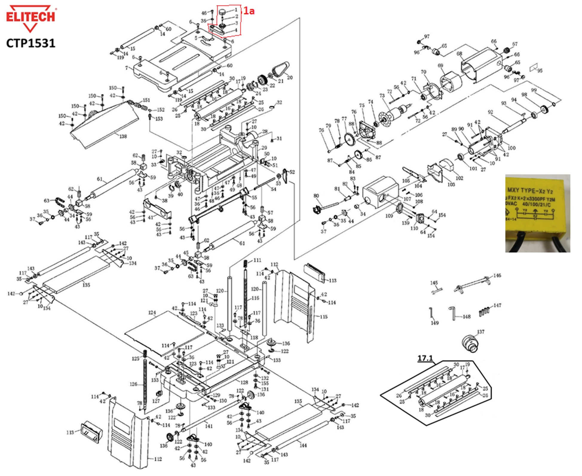 ЗАПЧАСТИ ДЛЯ РЕЙСМУСНОГО СТАНКА ЭЛЕКТРИЧЕСКОГО ELITECH СТР 1531