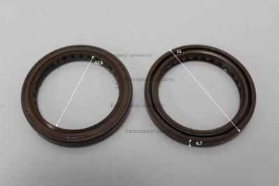 Сальник 43x55x7 380650652-0001 БЭС22500ЕТМК : d42.4 D55.3 h6.8 Цвет коричневый