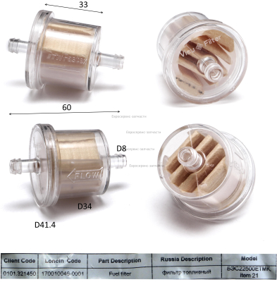 Фильтр топливный, 170010046-0001. БЭС 22500ЕТМК. СМ.0102.106260 0103.077300