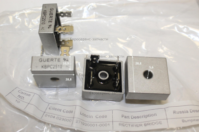 Мост диодный   KBPC2510, 25А, 1000В. БЭС 3500.6500РМ