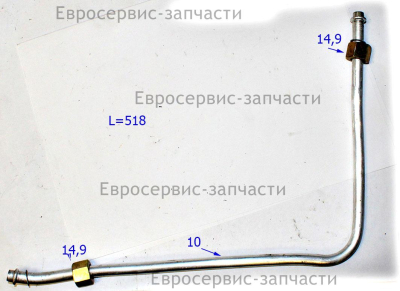 Воздухопровод приёмный, без радиатора.Резьба d15.3x2.GPW-FL50 -049.КПБ220/50 2019.ЗАМЕНА 0701.020600