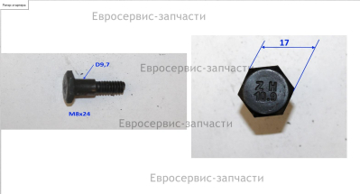 Винт специальный M8х24 мм, D.9,5 мм