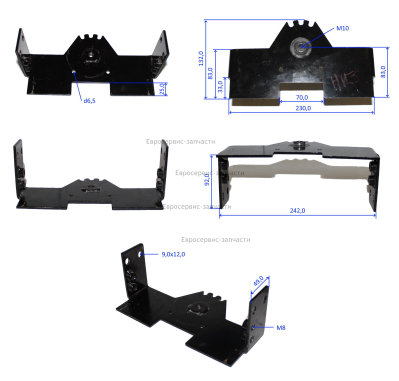 Кронштейн с сектором зубчатым